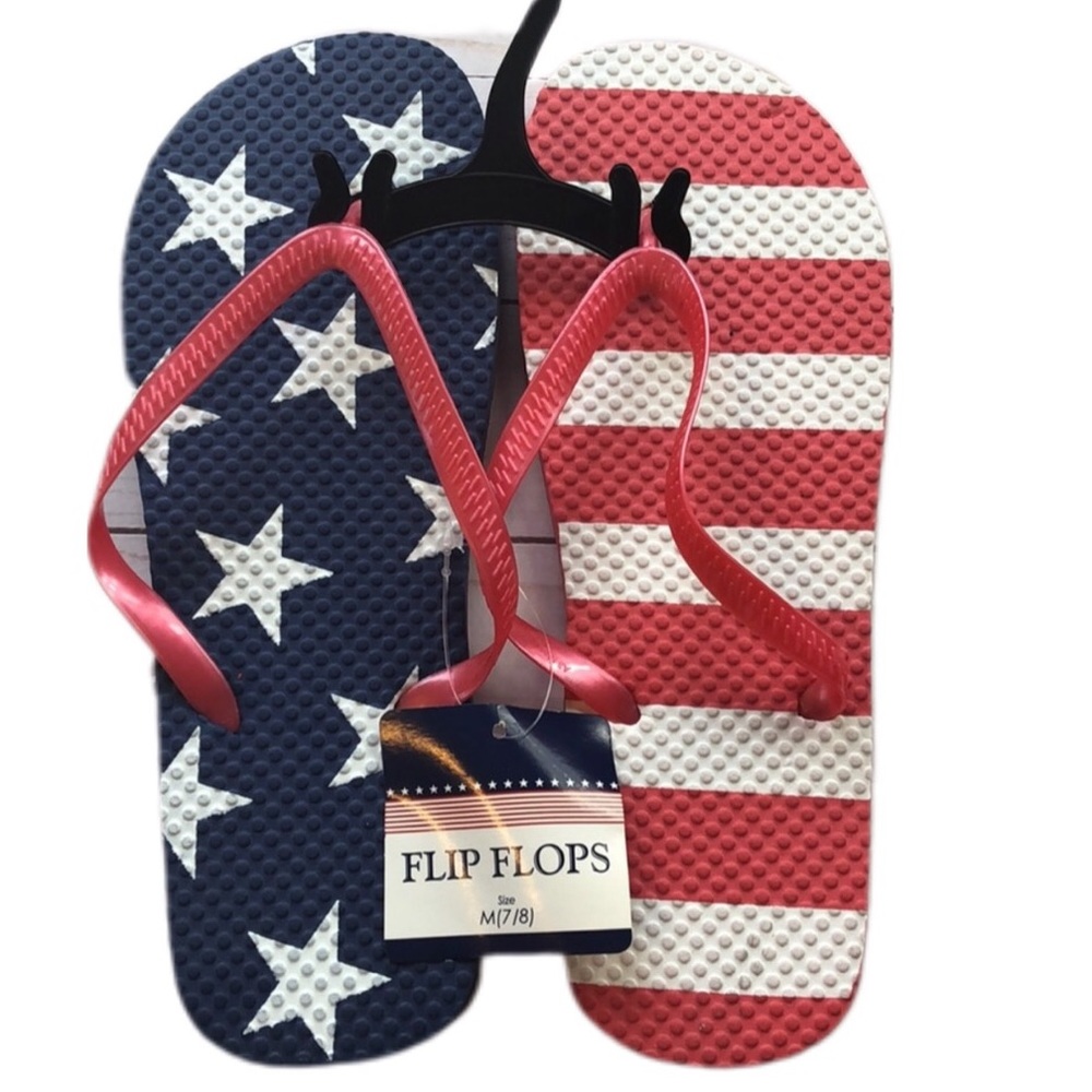 NWT MENS PATRIOTIC INDEPENDENCE FLIP FLOP SANDALS